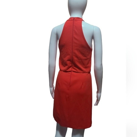 Asos Sleeveless Halter Dress in Red Orange - Picture 3 of 5